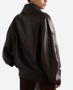 Jessica Alba NYC 2025 Brown Leather Jacket