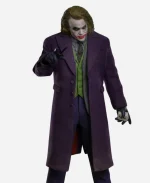 Joaquin Phoenix Joker Suede Leather Trench Coat - Purple