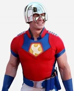 Movie 2021 The Suicide Squad Peacemaker John Cena Red and Blue Costume Leather Jacket