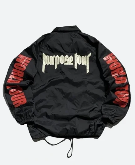 Justin Bieber Purpose Tour Black Coach JacketFor Sale
