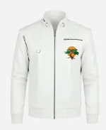 Karate Kid Miyagi Do White Leather Jacket
