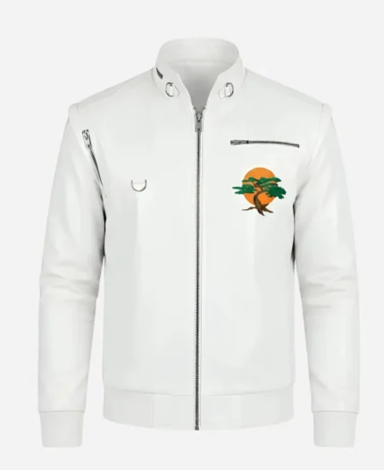 Karate Kid Miyagi Do White Leather Jacket