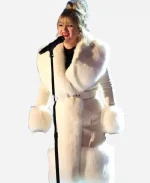Kelly Clarkson Rockefeller Center Christmas Tree White Fur Coat
