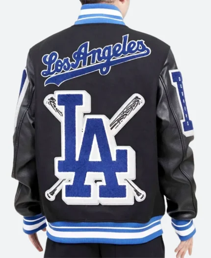 LA Dodgers Earvin Magic Johnson Black Varsity Jacket