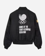 Lacoste Olympic Heritage Seoul 1988 Black Bomber Jacket For Unisex
