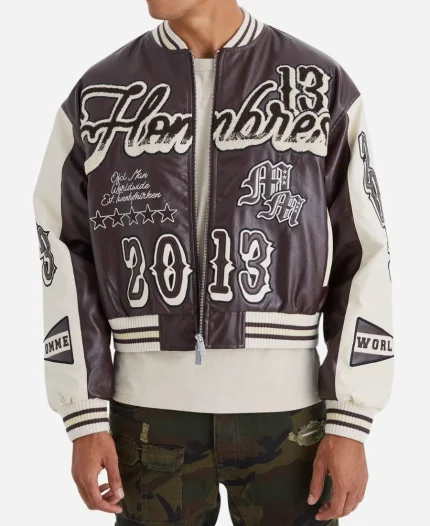 Louis Russell Celebs Go Dating S14 Leather Bomber Jacket