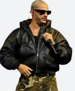 MTV Video Music Awards 2025 DJ Snake Black Hooded Leather Jacket
