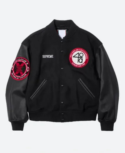 Malcolm Supreme 40 Acres Black Letterman Varsity Jacket For Sale