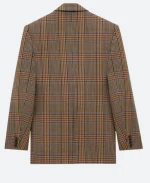 Margot Robbie Tribeca NYC 2025 Brown Plaid Blazer