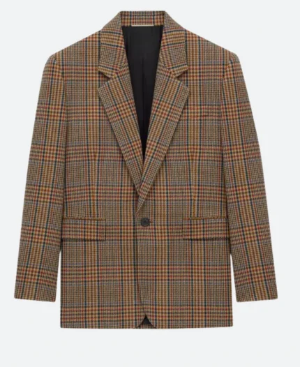 Margot Robbie Tribeca NYC 2025 Plaid Blazer