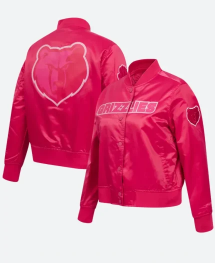 Memphis Grizzlies Varsity Triple Pink Jacket
