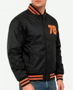 Halloween 78 Bomber Black Satin Jacket