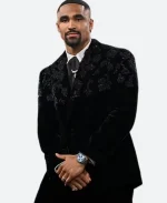 Met Gala 2025 Jalen Hurts Black Velvet Blazer For Sale