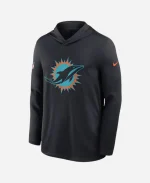 Miami Dolphins Nike Pitch Blue 2025 Rivalries Collection Sideline Dri-FIT Long Sleeve Hoodie T-Shirt