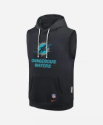 Miami Dolphins Nike Pitch Blue 2025 Rivalries Collection Standard Issue Sideline Dri-FIT Sleeveless Hoodie