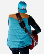 Morgan Wallen Atlanta Night Performing Blue and Yellow Vest For Sale