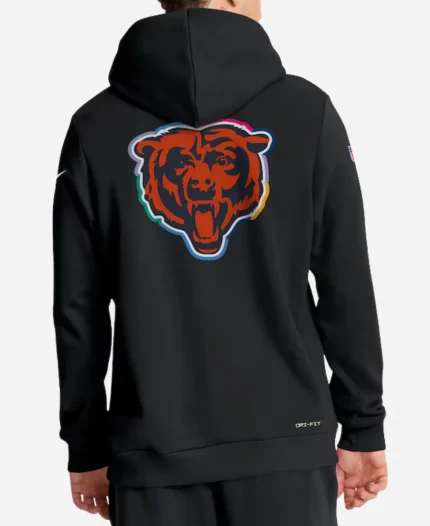 NFL Crucial Catch Chicago Bears Nike Black 2025 Sideline Standard Issue Dri-FIT Hoodie