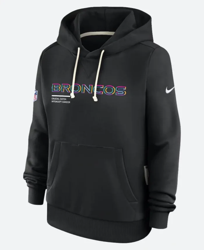 NFL Crucial Catch Denver Broncos Nike Black 2025 Sideline Standard Issue Dri-FIT Hoodie