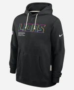 NFL Crucial Catch Detroit Lions Nike Black 2025 Sideline Standard Issue Dri-FIT Hoodie