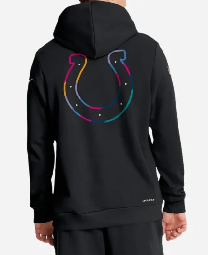 NFL Crucial Catch Indianapolis Colts Nike Black 2025 Sideline Standard Issue Dri-FIT Hoodie