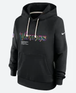NFL Crucial Catch Minnesota Vikings Nike Black 2025 Sideline Standard Issue Dri-FIT Hoodie