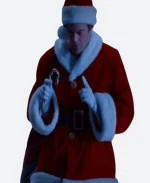 Nick Kringle Noelle Bill Hader Red & White Santa Shearling Coat
