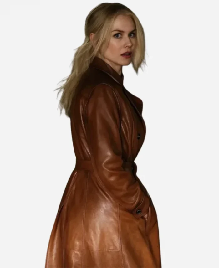 Nicole Kidman Nine Perfect Strangers S02 Brown Leather Coat