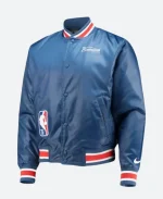Nike NBA 75th Anniversary Courtside Blue Varsity Jacket For Sale