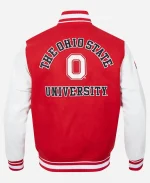 Ohio State University Red & White Letterman Varsity Jacket For Sale