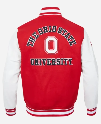 Ohio State University Red & White Letterman Varsity Jacket For Sale