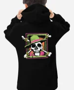 Black One Piece Printed Hoodie