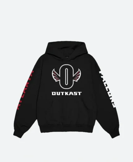 Outkast X Atlanta Falcons O Logo Black Pullover Hoodie For Sale