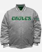 Philadelphia Eagles Mitchell & Ness Kelly GreenSilver Big & Tall Throwback Reversible Full-Zip Jacket
