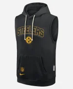 Pittsburgh Steelers Mike Tomlin Black Sideline Sleeveless Dri-Fit Hoodie