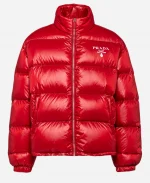Prada Re-Nylon Red Quilted Puffer Jacket For Sale