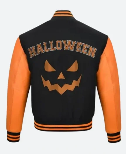 Pumpkin Halloween 2025 Black & Orange Varsity Jacket