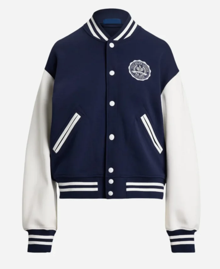 Ralph Lauren US Open Baseball Blue and White Varsity Jacket 