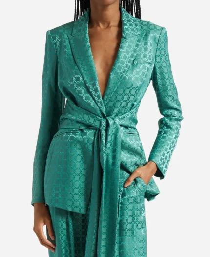 Savannah Chrisley Access Daily 2025 Printed Satin Blazer