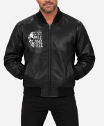 Stay Wild and Free Halloween Bomber Leather Jacket