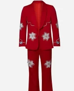 Steven Yeun Nope 2022 Ricky ‘Jupe’ Park Red Floral Printed Cowboy Suit