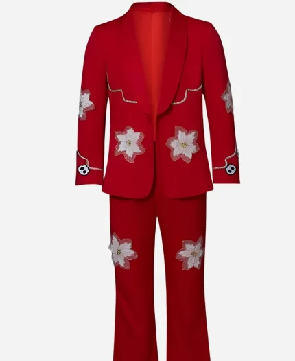 Steven Yeun Nope 2022 Ricky ‘Jupe’ Park Red Floral Printed Cowboy Suit