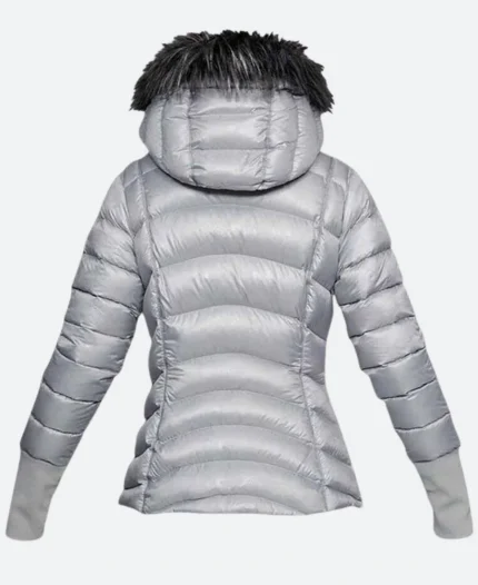 The Pack Lindsey Vonn Silver Hooded Puffer Jacket For Sale