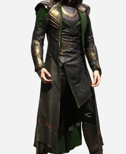 Tom Hiddleston Loki Long Leather Trench Coat