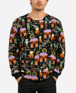 Trick or Treat Halloween Multicolor Scrub Jacket