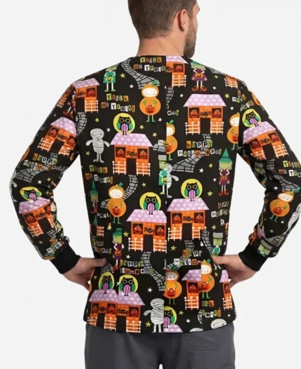 Halloween Happy Trick or Treat Scrub Jacket For Sale
