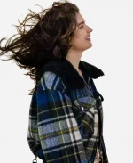 Tv-Series Bad Sisters Eve Hewson Plaid Shearling Jacket For Sale