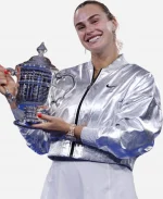 US Open 2025 Aryna Sabalenka Silver Crop Jacket