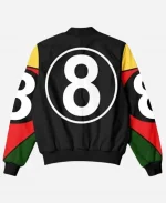 Unisex 8 Ball 90s Vintage Black Bomber Jacket For Sale