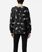 Unisex Victory Skelton Hands Halloween Scrub Jacket