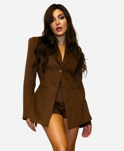 WWE 2025 Cathy Kelley Brown Suede Blazer